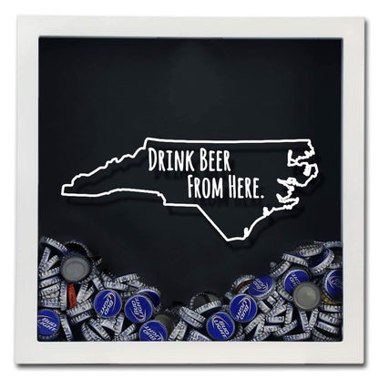 North Carolina Drink Beer From Here Beer Cap Shadow Box