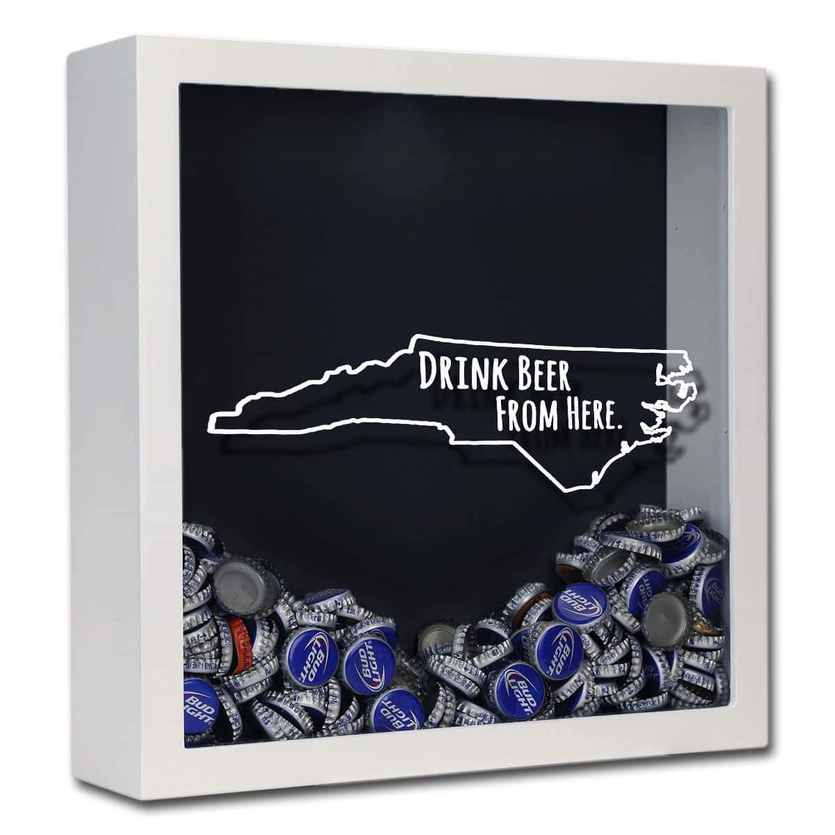 North Carolina Drink Beer From Here Beer Cap Shadow Box
