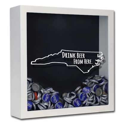 North Carolina Drink Beer From Here Beer Cap Shadow Box
