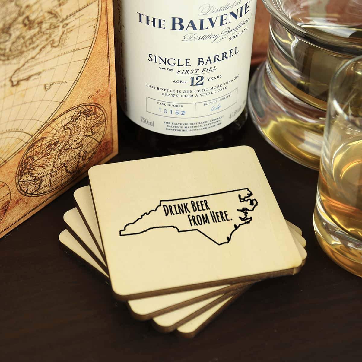 North Carolina Drink Beer From Here Coasters