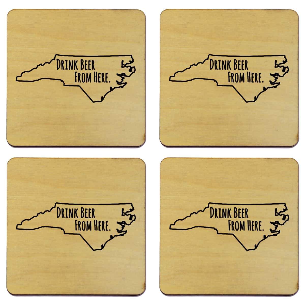 North Carolina Drink Beer From Here Coasters