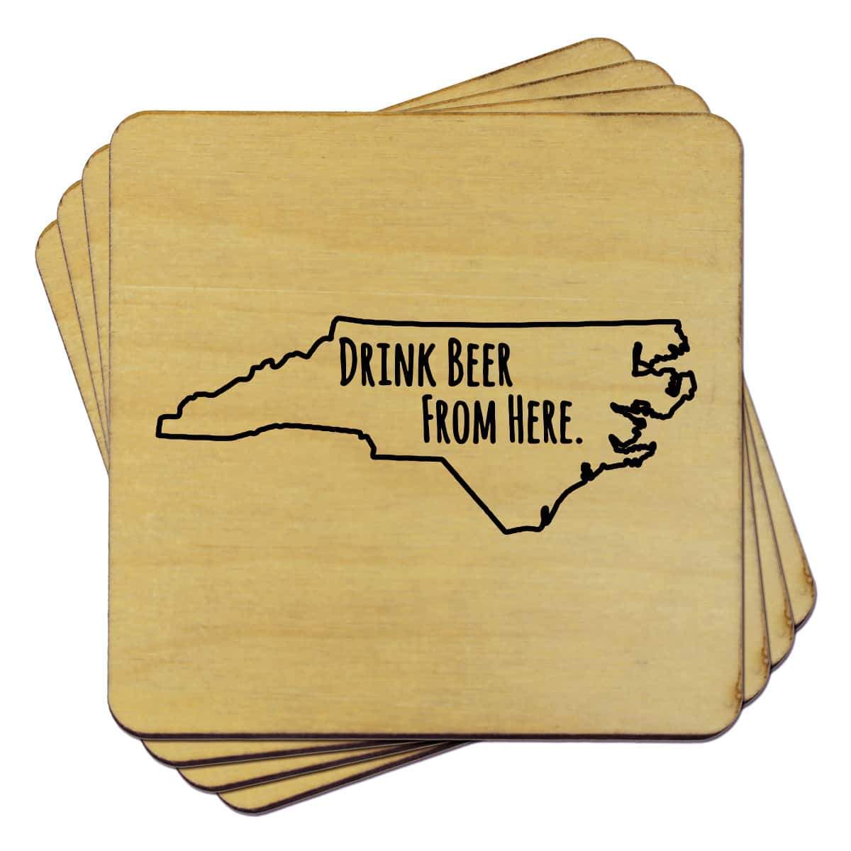 North Carolina Drink Beer From Here Coasters