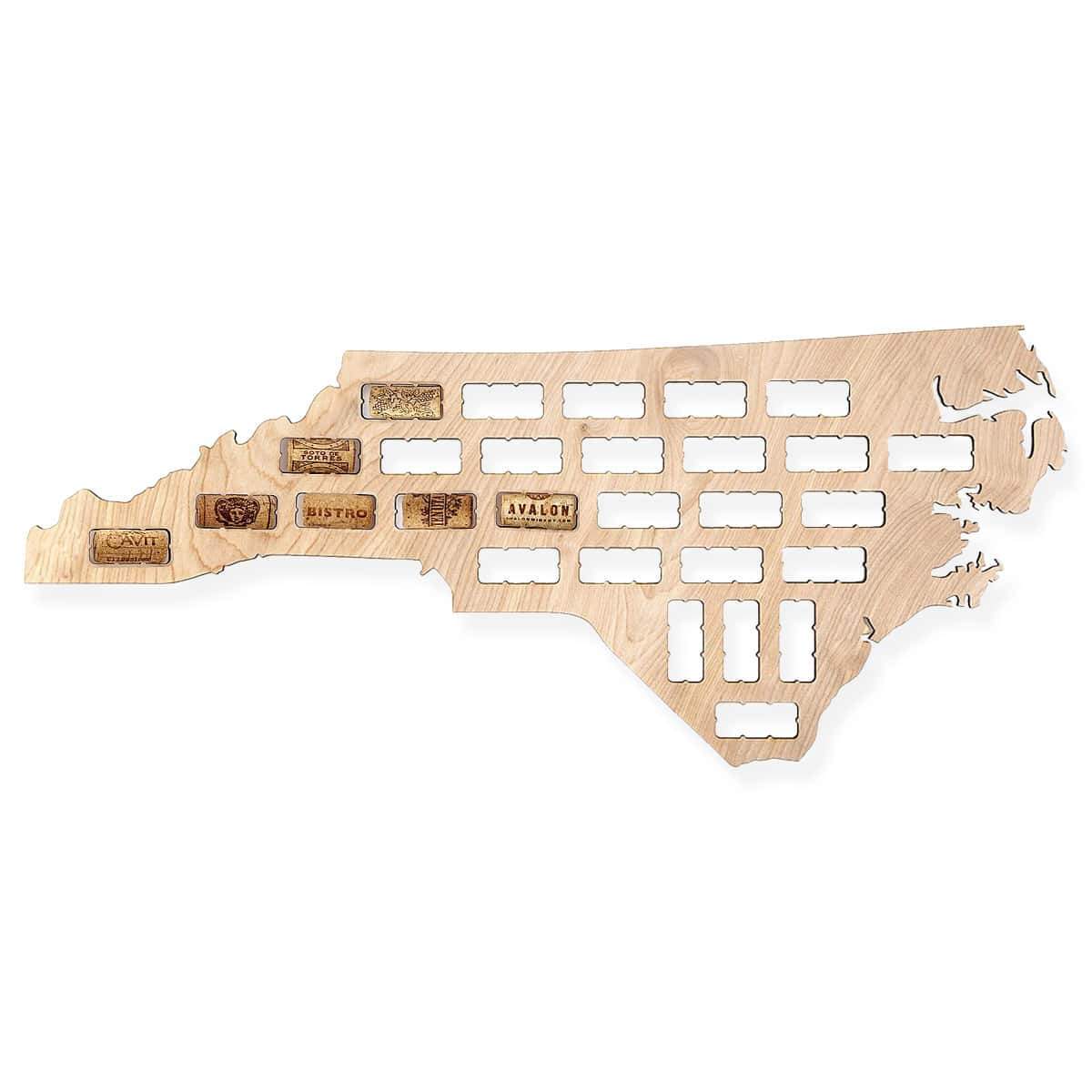 North Carolina Wine Cork Map