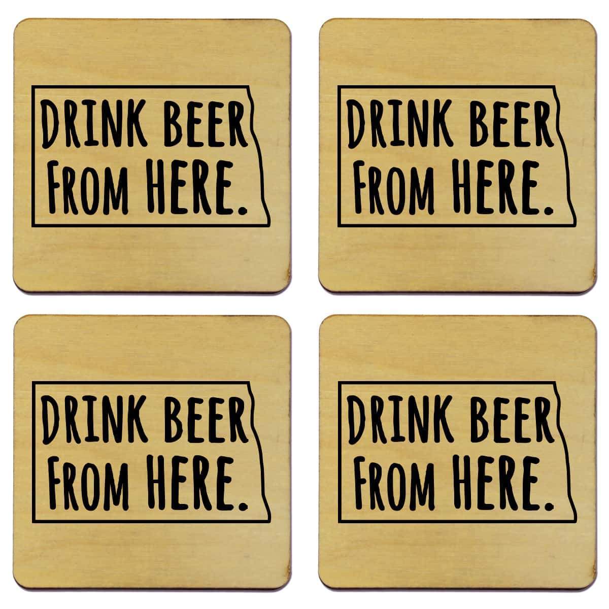 North Dakota Drink Beer From Here Coasters