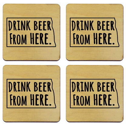 North Dakota Drink Beer From Here Coasters