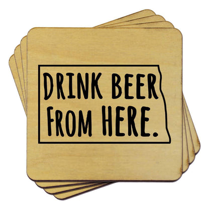 North Dakota Drink Beer From Here Coasters