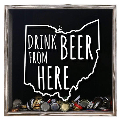 Ohio Drink Beer From Here Beer Cap Shadow Box