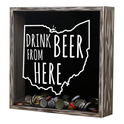 Ohio Drink Beer From Here Beer Cap Shadow Box