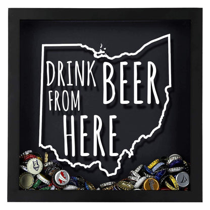 Ohio Drink Beer From Here Beer Cap Shadow Box