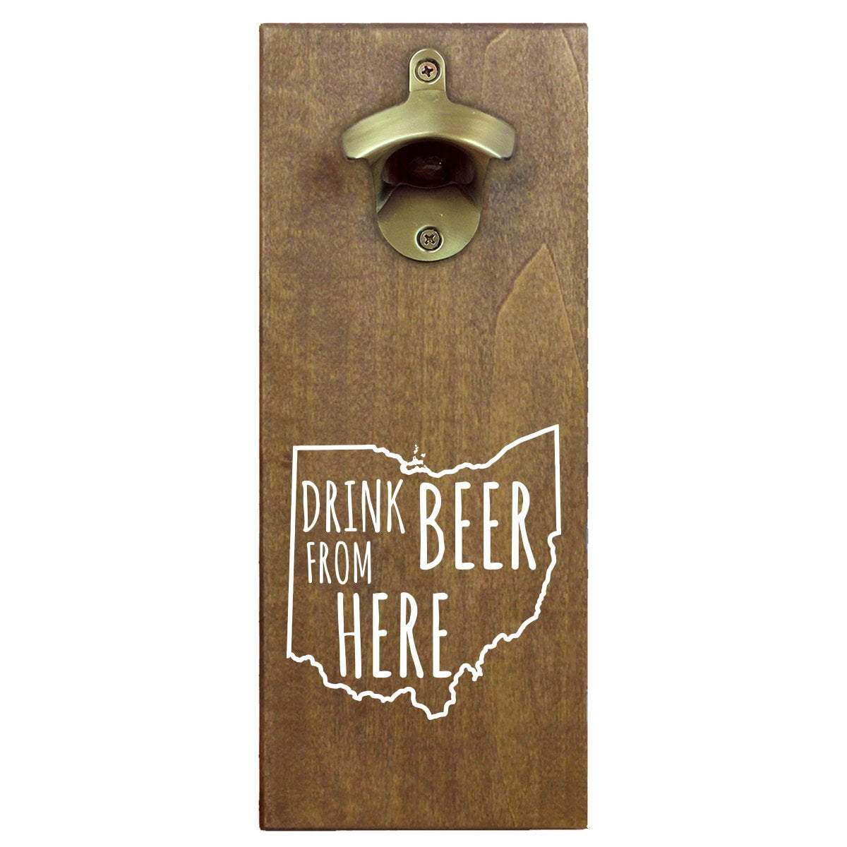 Ohio Drink Beer From Here Cap Catching Magnetic Bottle Opener