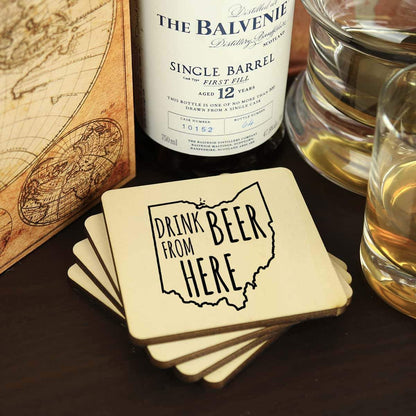 Ohio Drink Beer From Here Coasters