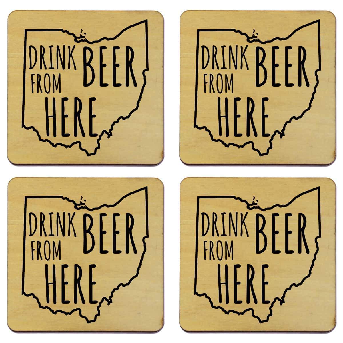 Ohio Drink Beer From Here Coasters