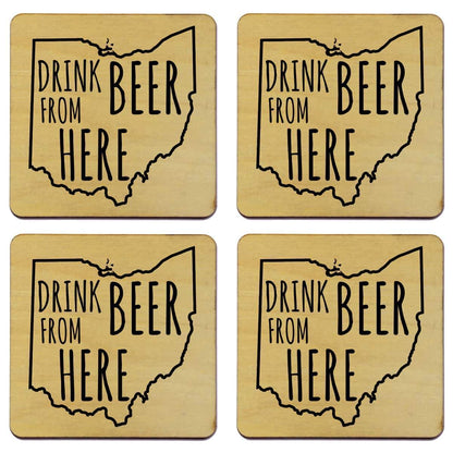 Ohio Drink Beer From Here Coasters