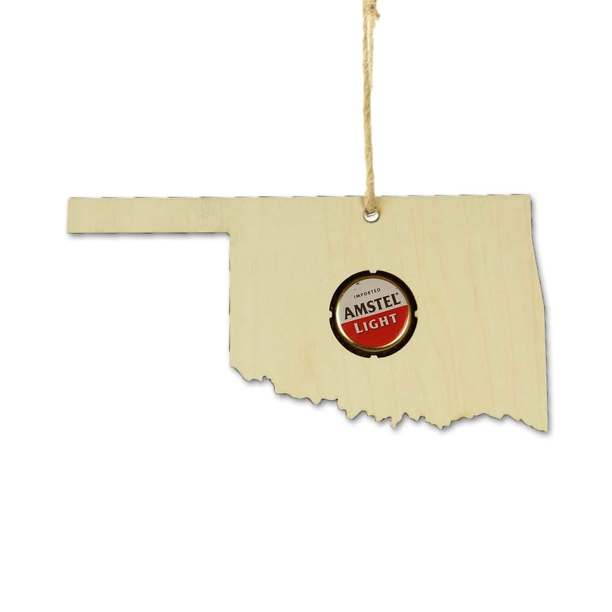 Oklahoma Beer Cap Map Ornaments