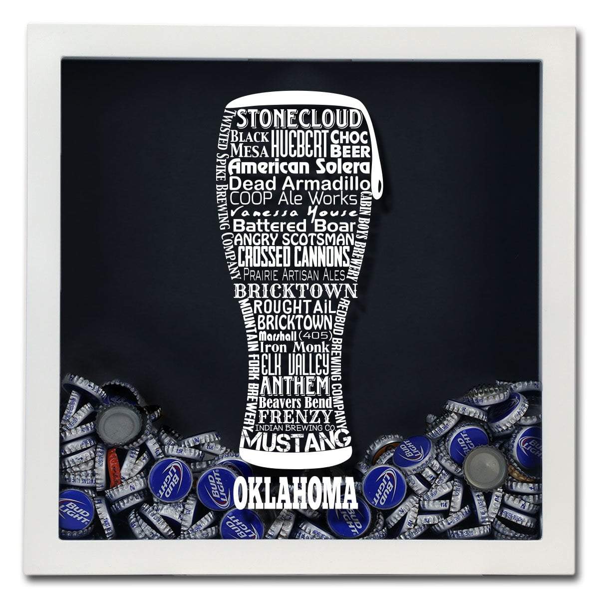 Oklahoma Beer Typography Shadow Box
