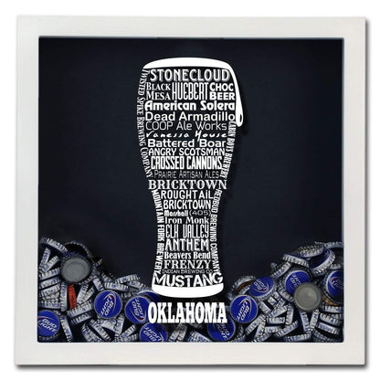 Oklahoma Beer Typography Shadow Box