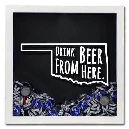 Oklahoma Drink Beer From Here Beer Cap Shadow Box