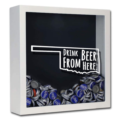 Oklahoma Drink Beer From Here Beer Cap Shadow Box