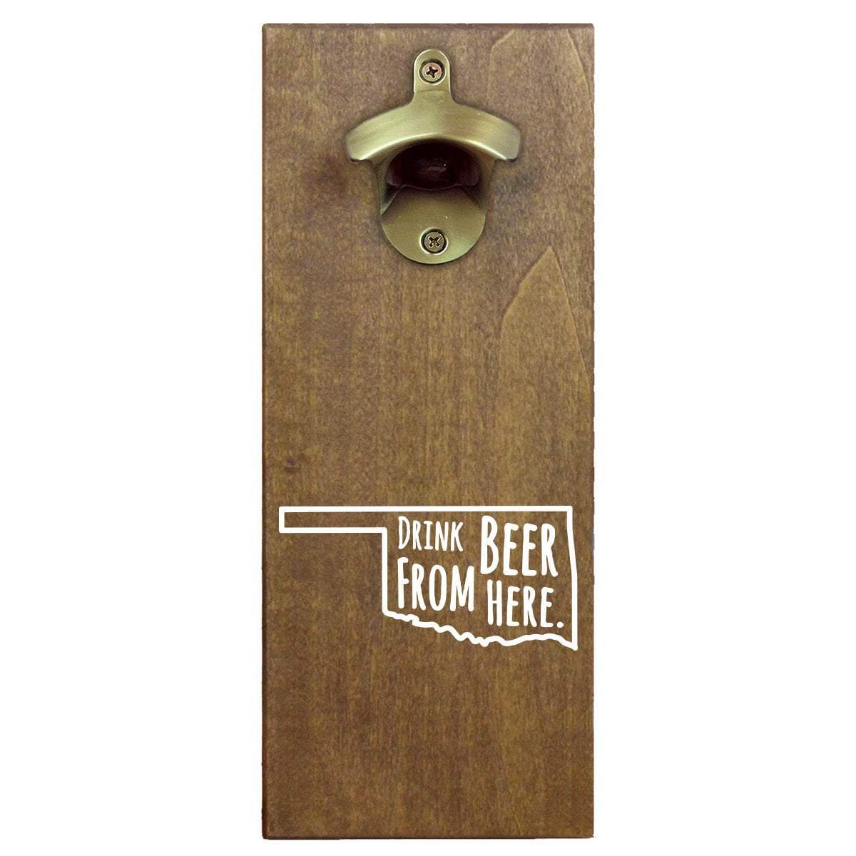 Oklahoma Drink Beer From Here Cap Catching Magnetic Bottle Opener