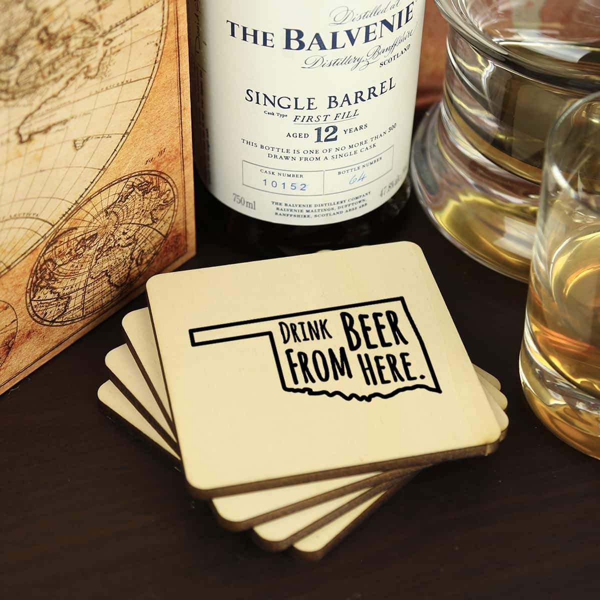 Oklahoma Drink Beer From Here Coasters