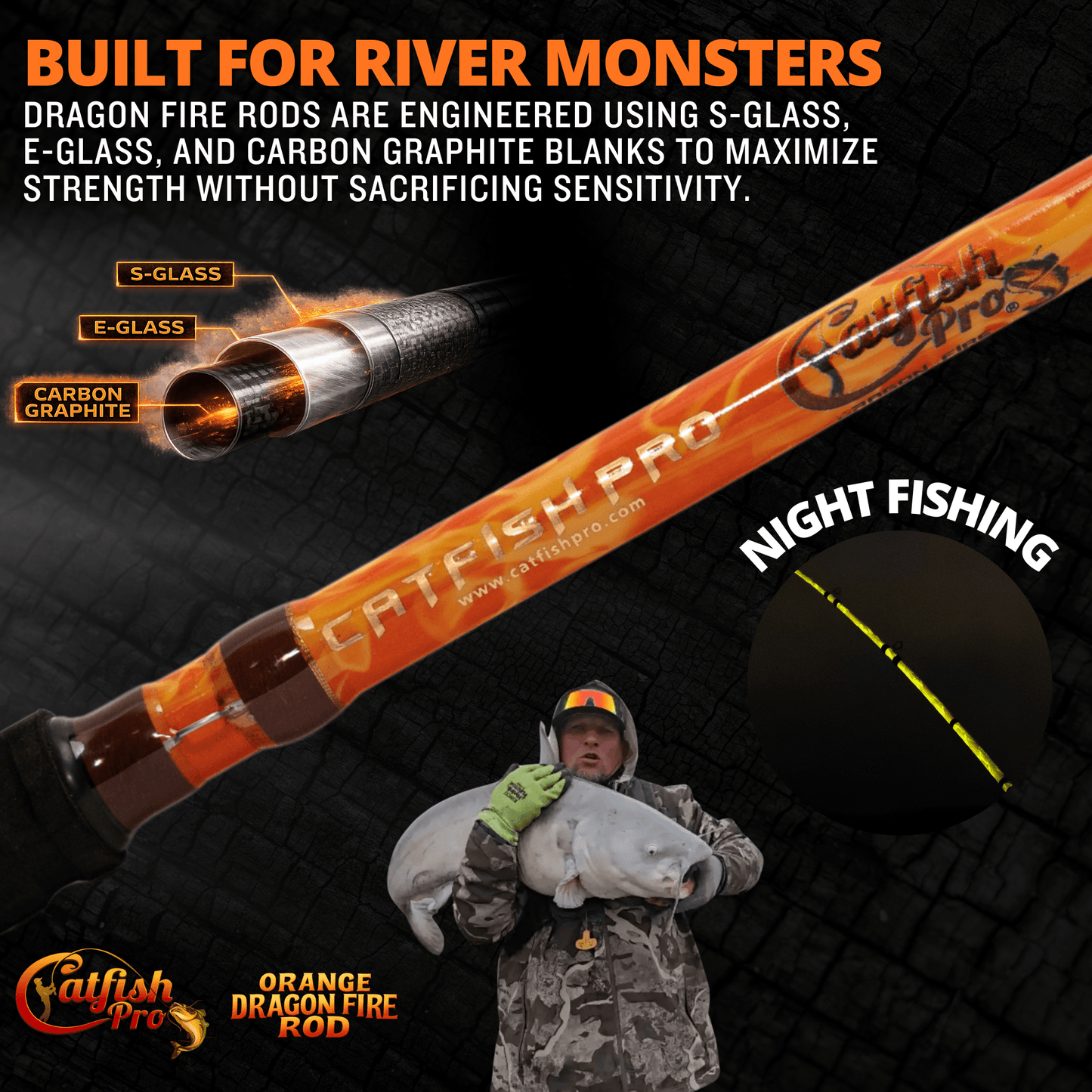 Orange Dragon Fire Casting Glow Rod