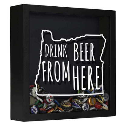 Oregon Drink Beer From Here Beer Cap Shadow Box
