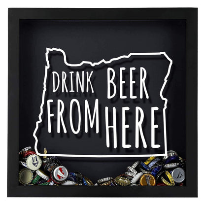 Oregon Drink Beer From Here Beer Cap Shadow Box