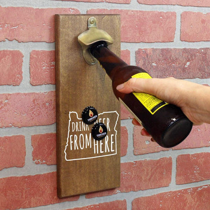 Oregon Drink Beer From Here Cap Catching Magnetic Bottle Opener