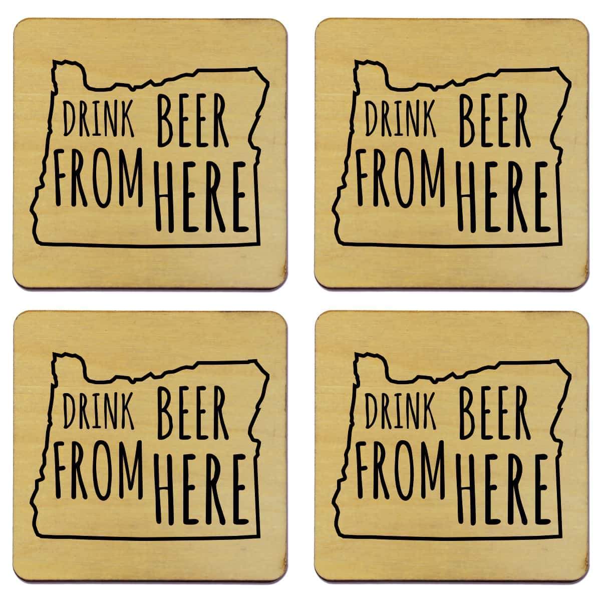 Oregon Drink Beer From Here Coasters