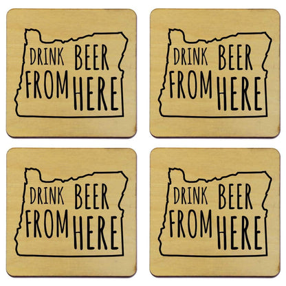 Oregon Drink Beer From Here Coasters
