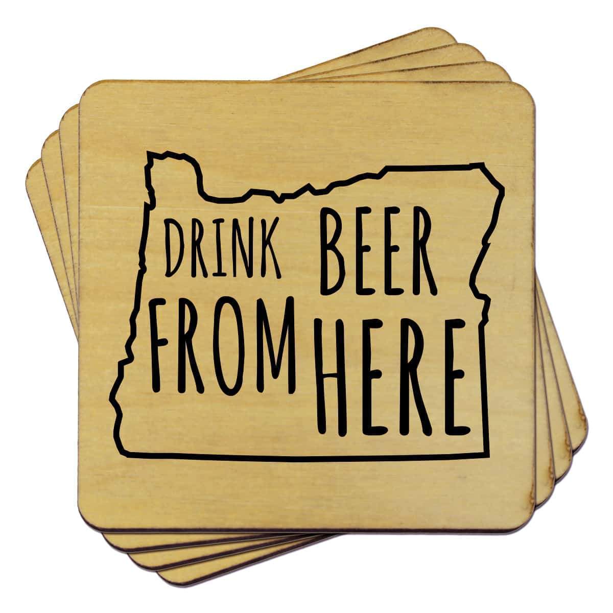 Oregon Drink Beer From Here Coasters