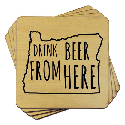 Oregon Drink Beer From Here Coasters