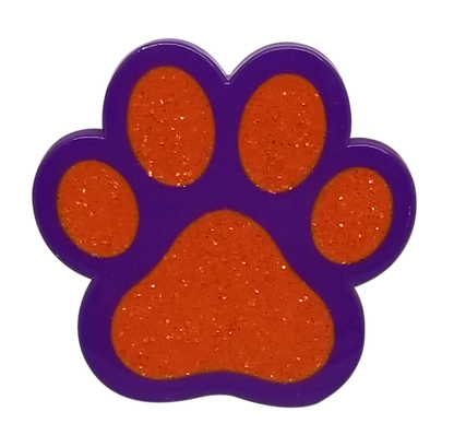 Paw Print (Orange/Purple) Glitter Ball Marker & Hat Clip by ReadyGOLF