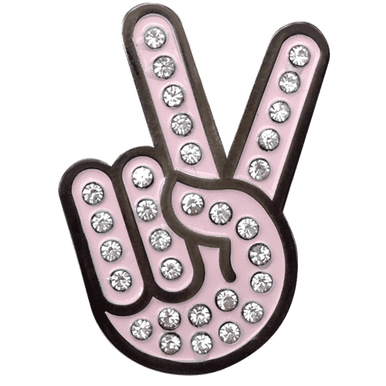 Peace Sign Hand Gesture Crystal Ball Marker &amp; Hat Clip by ReadyGOLF