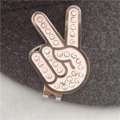 Peace Sign Hand Gesture Crystal Ball Marker &amp; Hat Clip by ReadyGOLF