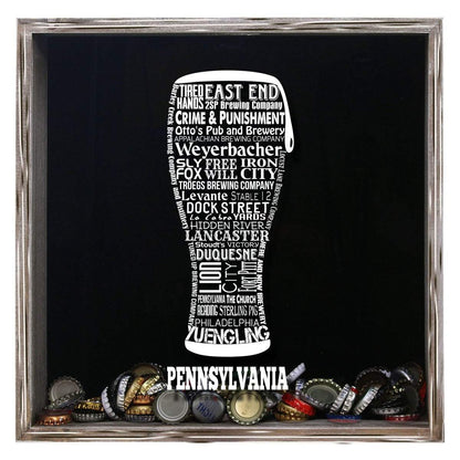 Pennsylvania Beer Typography Shadow Box