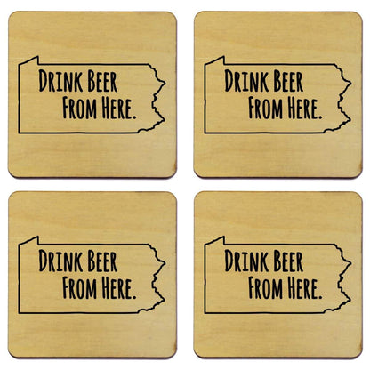 Pennsylvania Drink Beer From Here Coasters