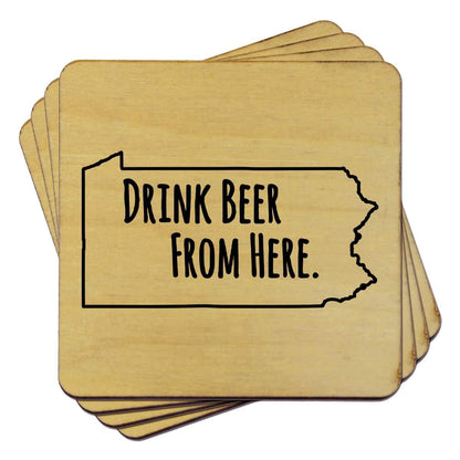 Pennsylvania Drink Beer From Here Coasters