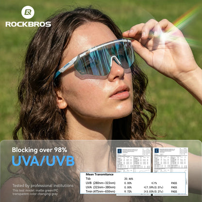 Photochromic Cycling Sunglasses with UV400 Protection, Prescription Ready