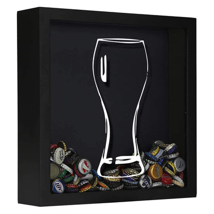 Pilsner Glass Beer Cap Shadow Box