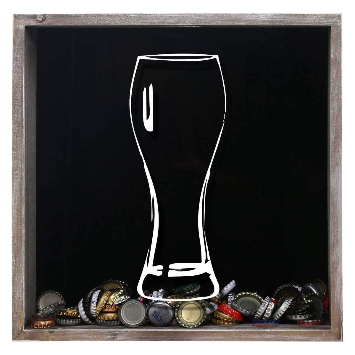 Pilsner Glass Beer Cap Shadow Box