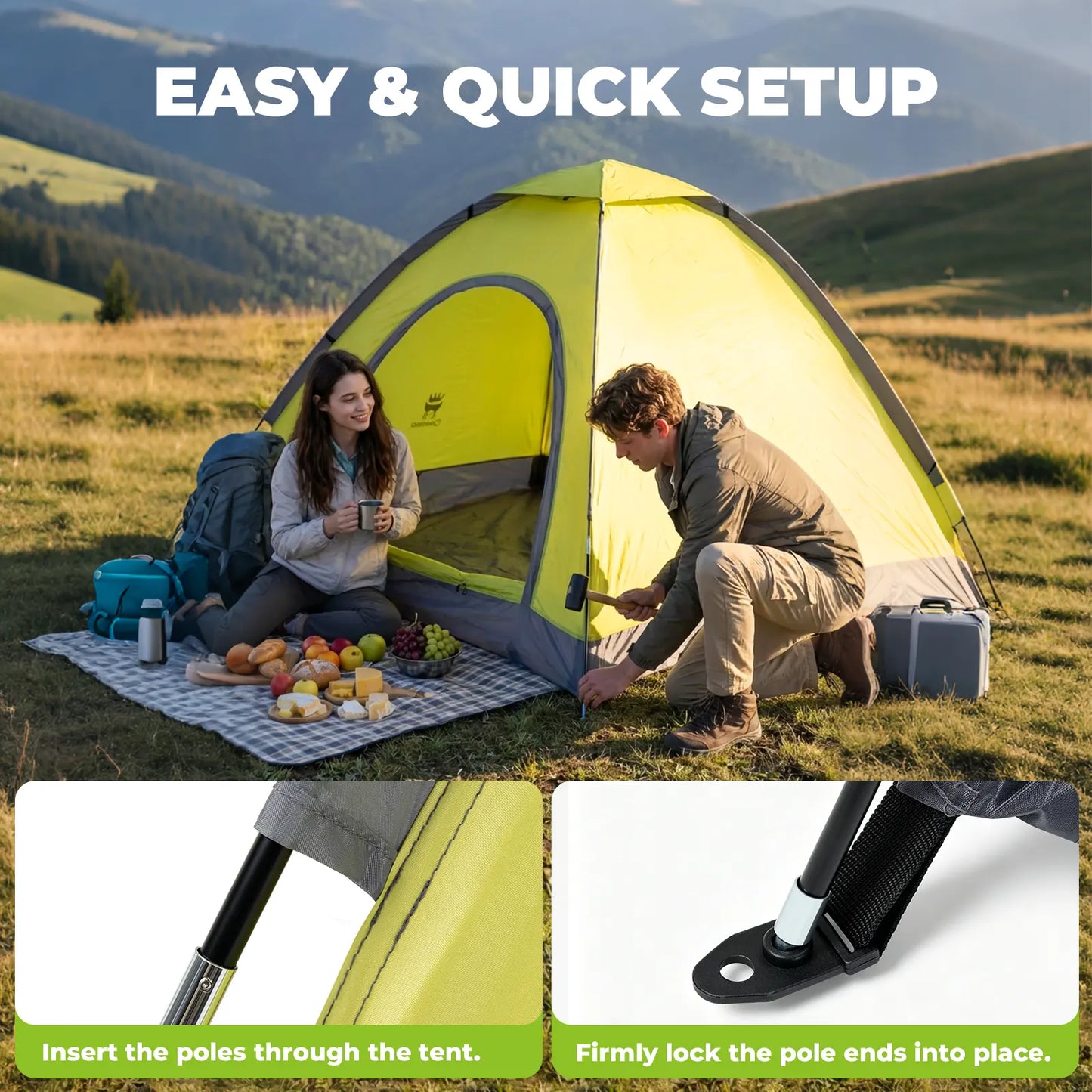 2 Person Lightweight Camping Tent UV50