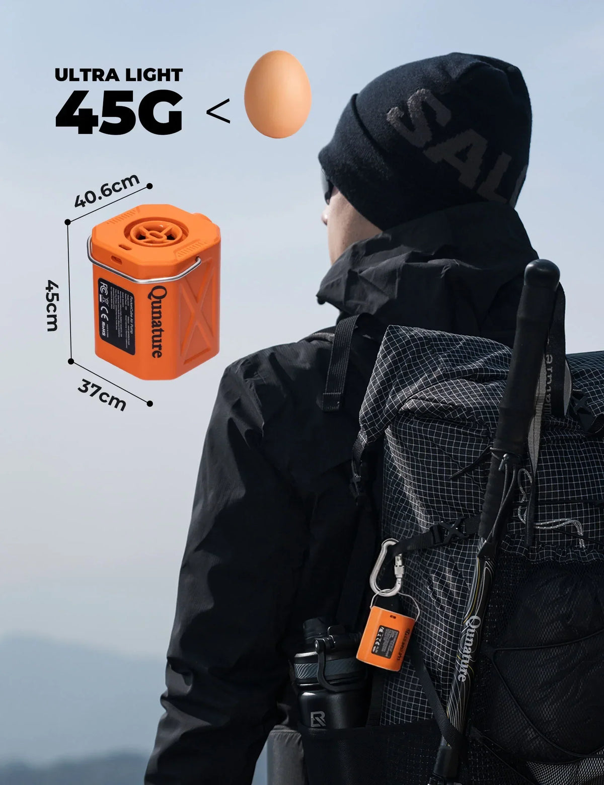 Qunature 4.2kPa Mini Air Pump with 800mAh LED