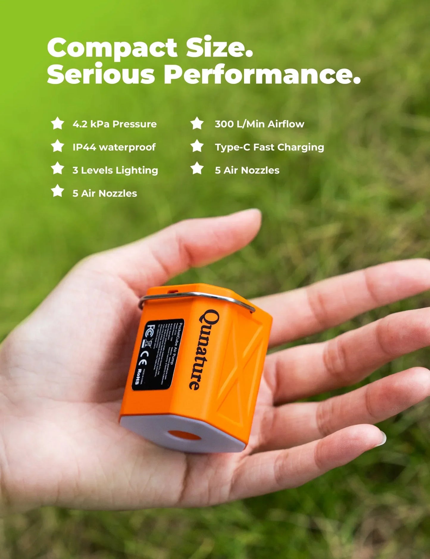 Qunature 4.2kPa Mini Air Pump with 800mAh LED