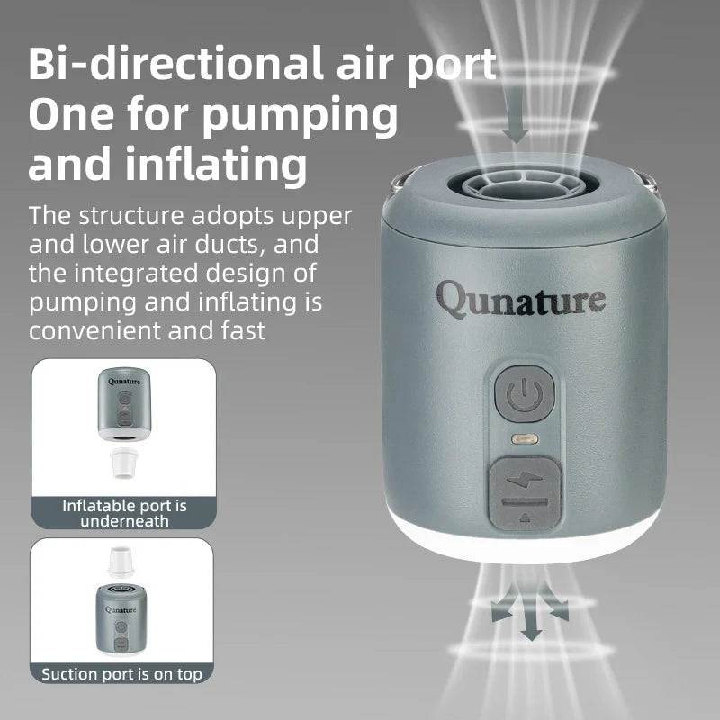 4.5KPa Mini Air Pump with 1600mAh Battery & Camping Light