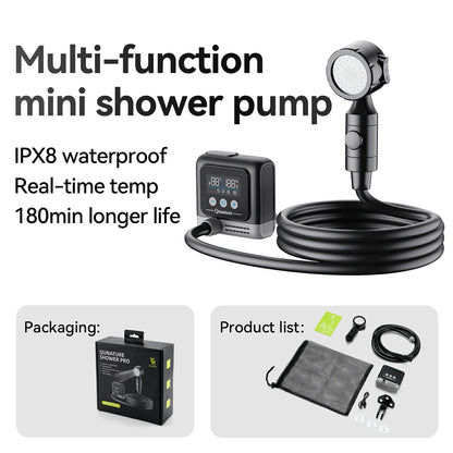 IPX8 Waterproof Rechargeable Outdoor Shower Pump