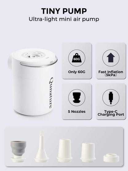 Qunature Mini Electric Air Pump for Camping & Outdoor Gear