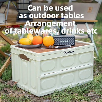 55L & 30L Folding Storage Box with Tabletop & Lid and Handle