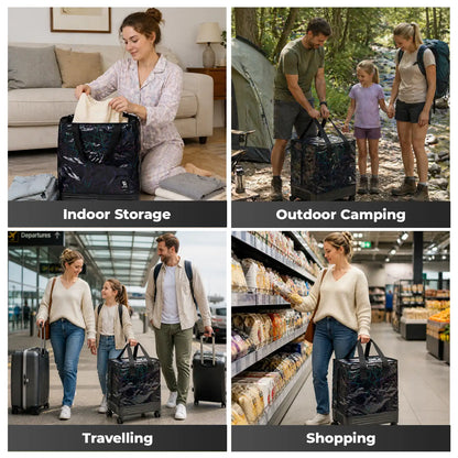 Lightweight Foldable Rolling Tote Bag 75L