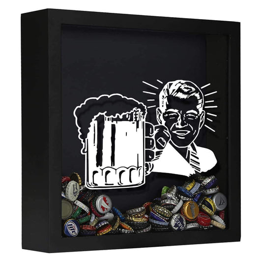 Retro Craft Beer Cap Shadow Box